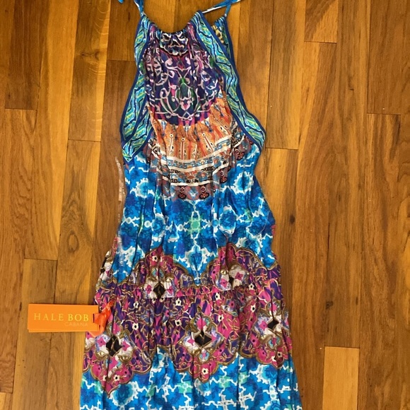 NWT Hale Bob Women’s Multicolored Maxi Dress With Leg Slits Size M - Picture 8 of 9